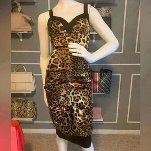Cache Animal Print Leopard Formal Dresses for Women’s Size 4. D11